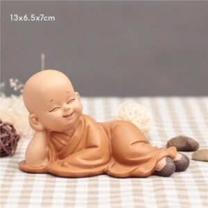 Tượng Chú Tiểu An Nhiên Vui Vẻ Yêu Đời Tự Tại | Trang Trí Bàn Làm Việc, Phòng Ngủ, Phòng Khách, Tiểu Cảnh, Làm Quà Tặng
